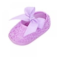 thumbnail image 3 of Baby Mary Jane Flats for Girls with Bowknot Cotton Anti Skid Sole Infant First Walker Princess Dress Crib Wedding Shoes, 3 of 8