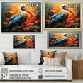 thumbnail image 4 of Designart "Geometric Coastal Elegance Orange Pelican II" Animals Floater Framed Canvas Wall Art, 4 of 7