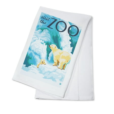 

Polar Bear and Cub Visit the Zoo (100% Cotton Tea Towel Decorative Hand Towel Kitchen and Home)