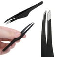thumbnail image 2 of JUNTEX Pro Women Eyebrow Tweezers Hair Beauty Slanted Stainless Steel Tweezer Tool, 2 of 9