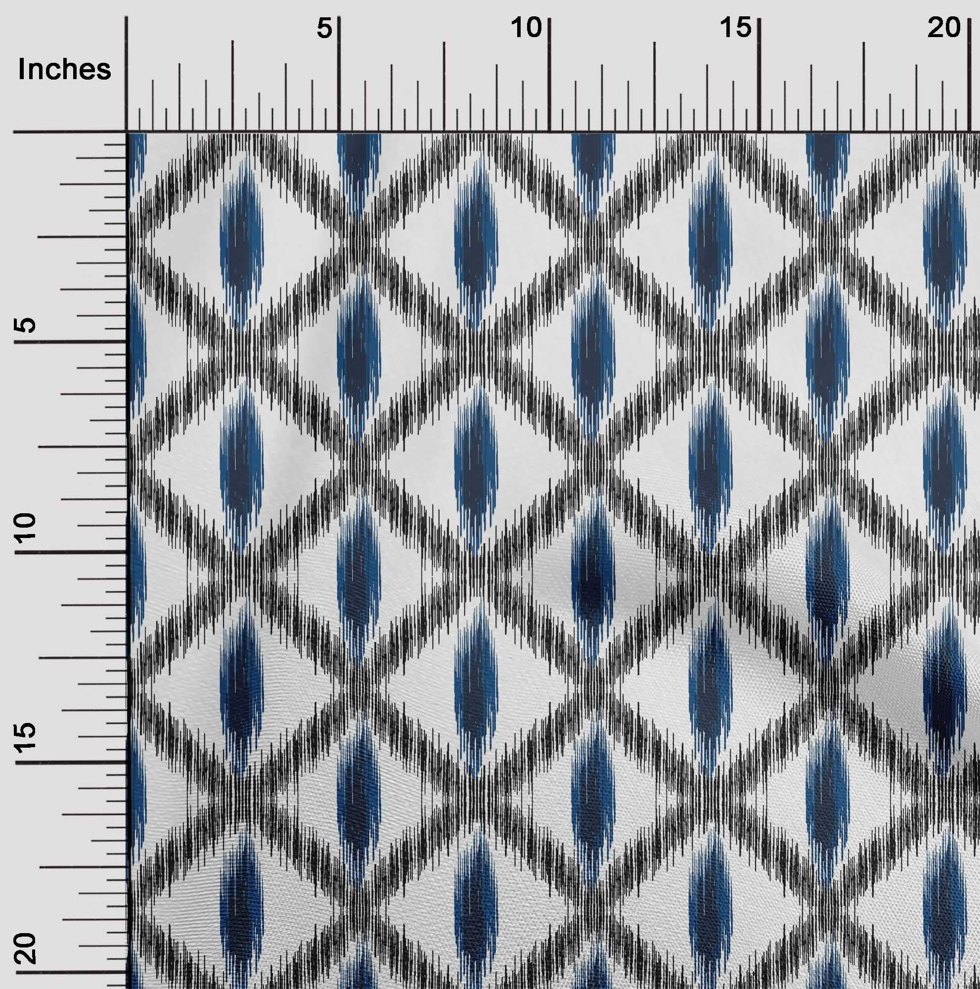 oneOone Organic Cotton Voile Fabric Diamond Ikat Print Fabric By The ...
