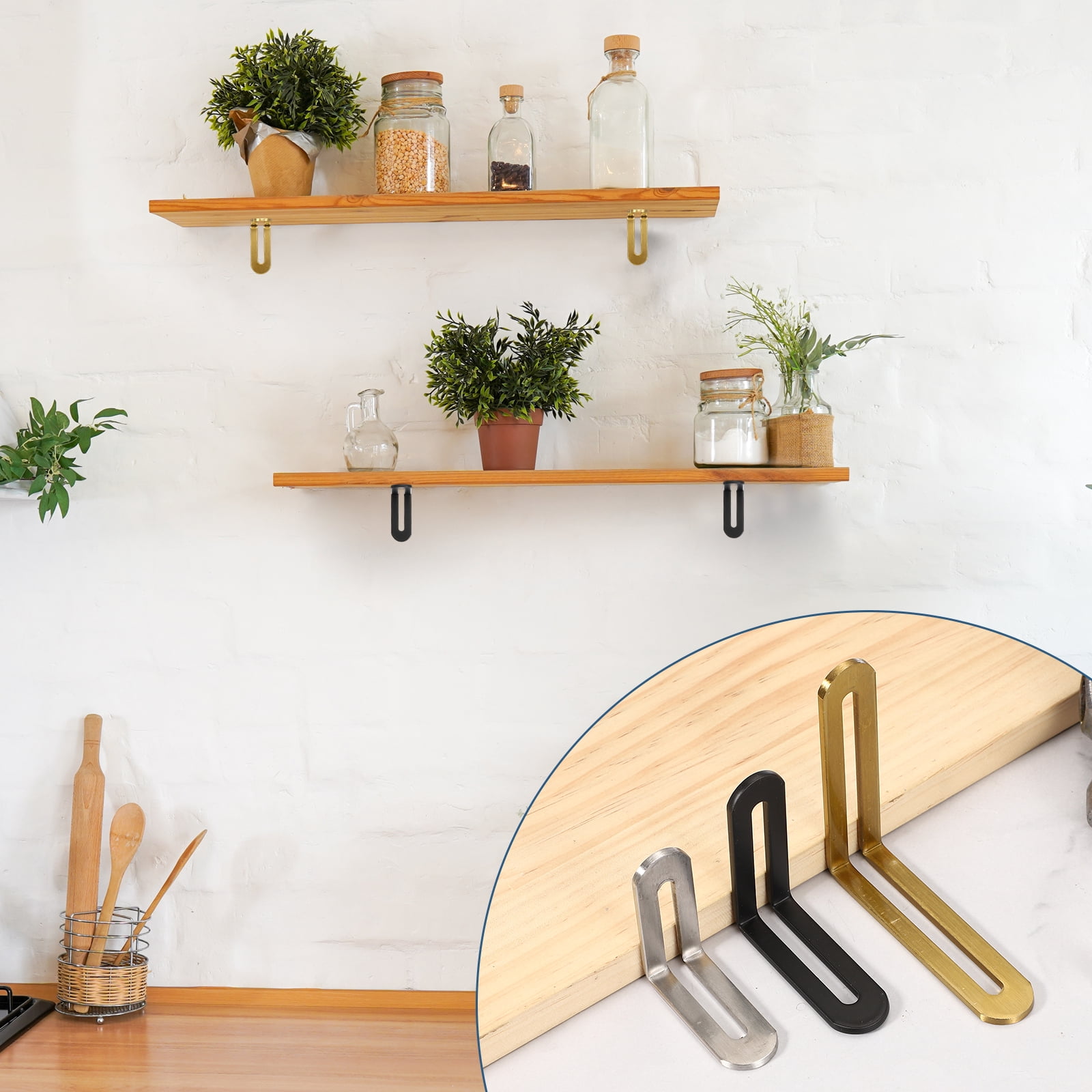 Uxcell 8 Pcs Adjustable Right Angle Brackets, Slotted L-Shape Corner Bracket 3.1"x0.7"x3.1", 90 Degree Steel l Bracket Support for Shelves, Wood Furniture Construction, Silver