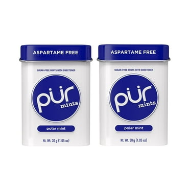 PUR Mints | Aspartame Free Mints | Made with Xylitol | Sugar Free, Vegan, Gluten Free & Keto Friendly | Natural Polar Mint Flavored Mints, 30 Pieces (Pack of 2)