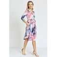 thumbnail image 5 of 3/4 Sleeve Surplice Midi Dress with Sash | 2 Colors | S-3X, 5 of 11