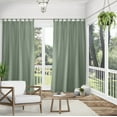 thumbnail image 2 of Exclusive Home Cabana Solid Indoor/Outdoor Light Filtering Hook-and-Loop Tab Top Curtain Panel Pair, 54"x120", Seafoam, 2 of 16