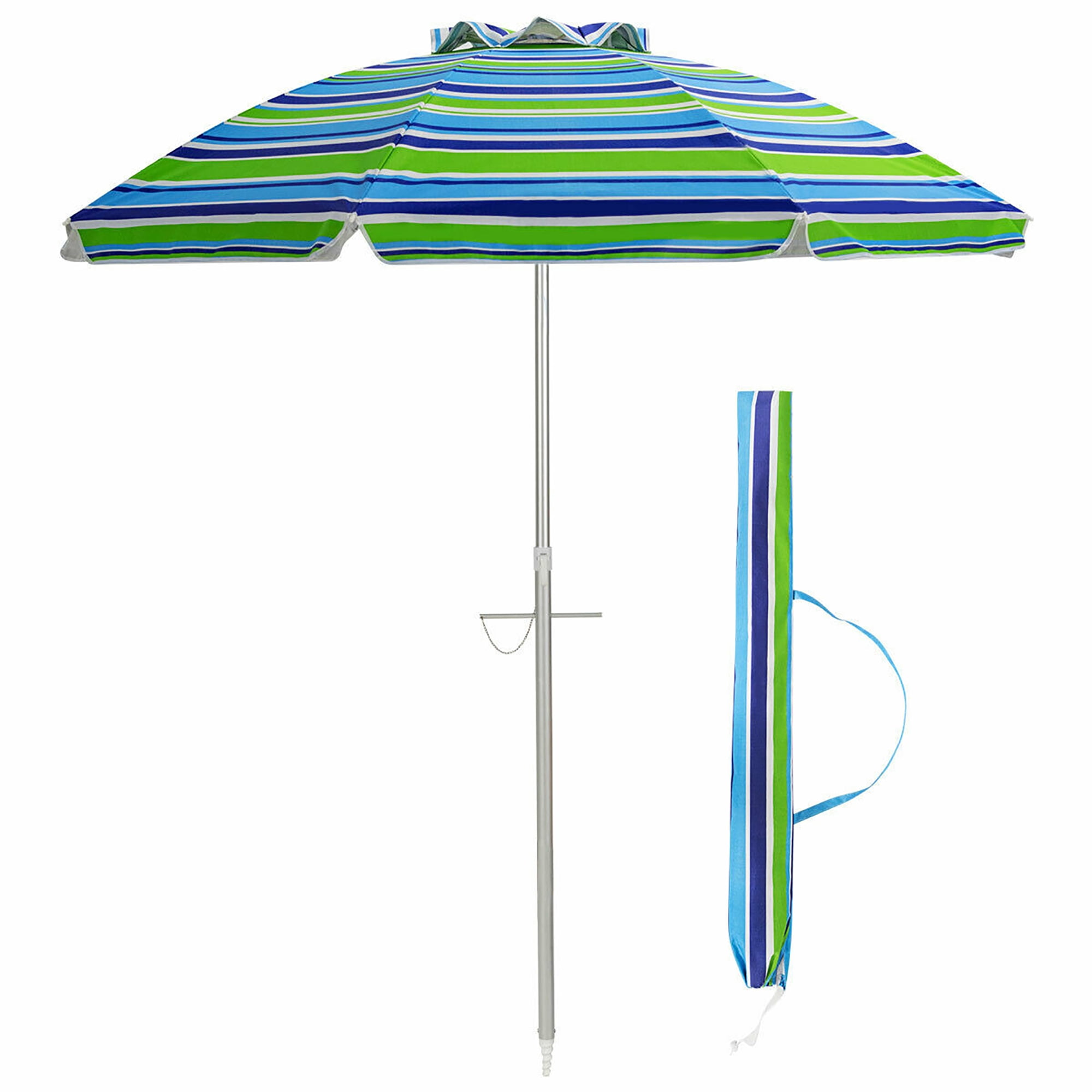Costway 6.5FT Patio Beach Umbrella Sun Shade Tilt W/Carry Bag Turquoise Sansujyuku sansujyuku.com