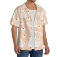 thumbnail image 4 of Wukai Geese and Flower Men's Casual Short-Sleeve Button Down Shirt - Lightweight Summer Dress Shirt for Daily Wear-4X-Large, 4 of 7