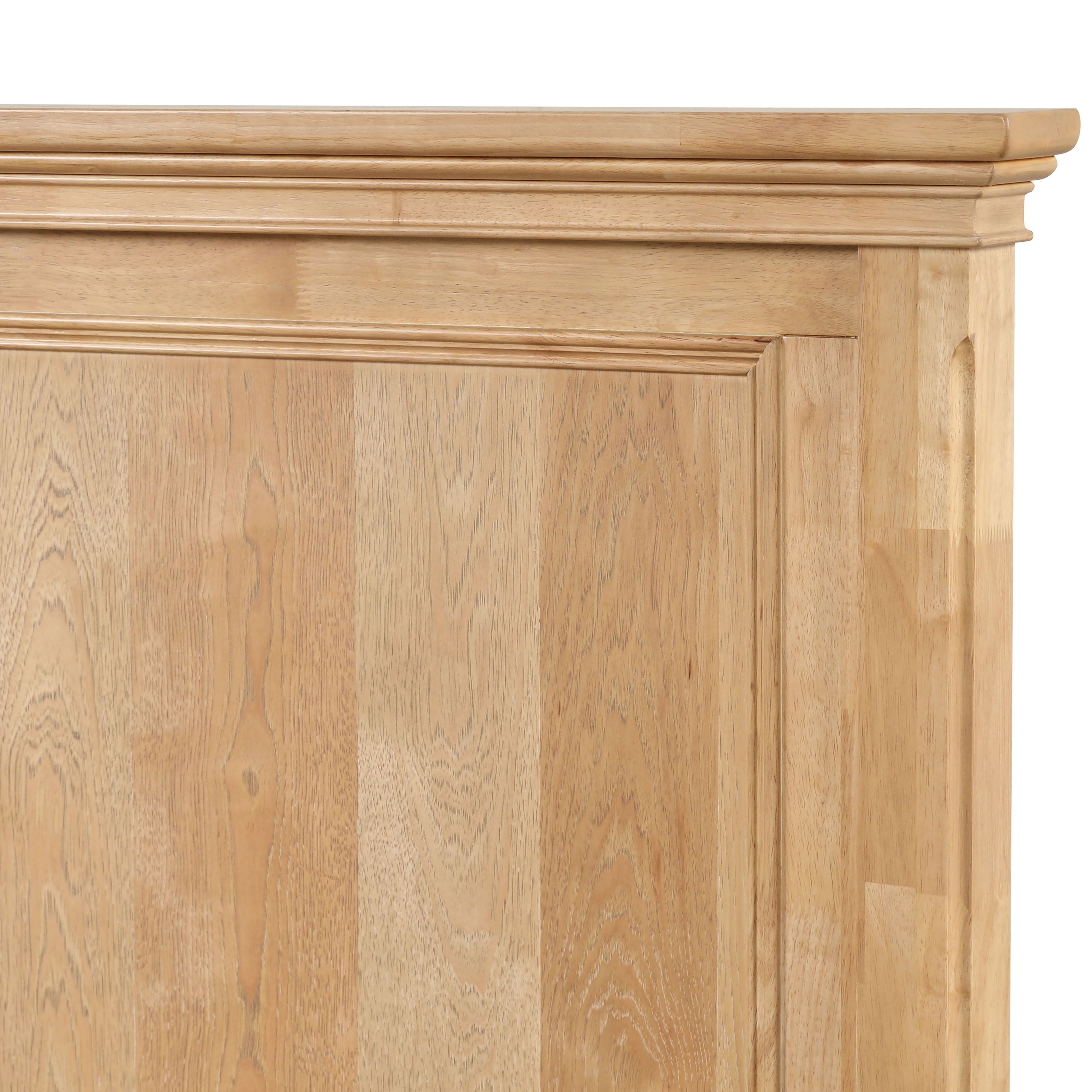Furniture of America Stratford Solid Wood King Panel Bed, Natural Oak