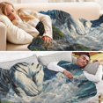 thumbnail image 5 of Fluorescent Cover blanket 70x55 inch frannel blanket Office nap blanket Camping blanket Bedding travel blanket Glow blanket The Sea and The White Tiger, 5 of 8