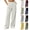 Beige, variant on Women High Waist Pleated Wide Leg Dress Pants Loose Palazzo Trousers with Side Pockets Business Work Office Casual Travel Interview Daily Bottoms