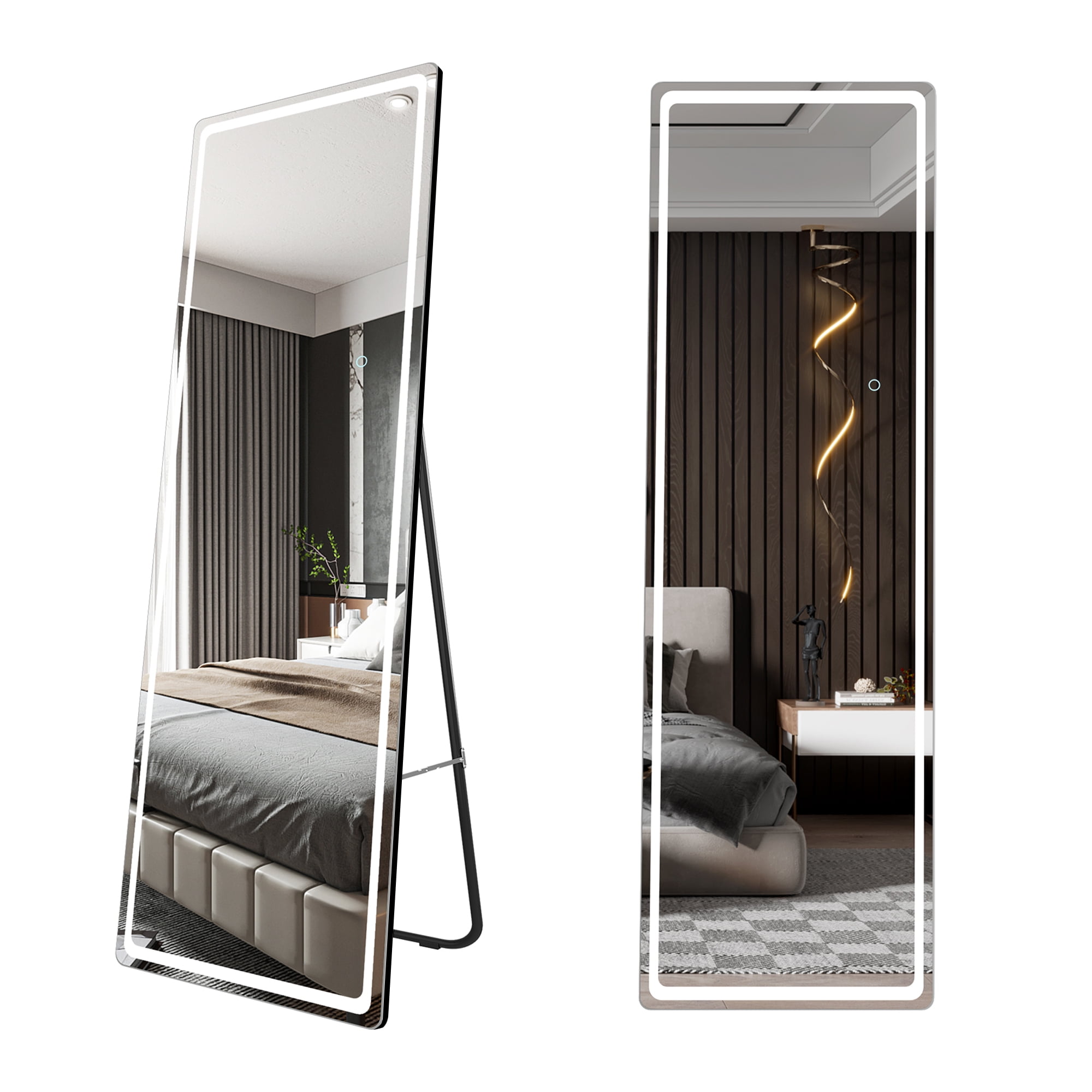 Lvifur 63"x20" LED Full Length Mirror,Full Body Mirror with Stand Floor