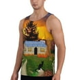 thumbnail image 2 of Fotbe Fall Village Scenery Pattern Men's Quick Dry Workout Tank Top Gym Muscle Tee Fitness Bodybuilding Sleeveless T Shirt Breathable Workout Shirt-XX-Large, 2 of 9