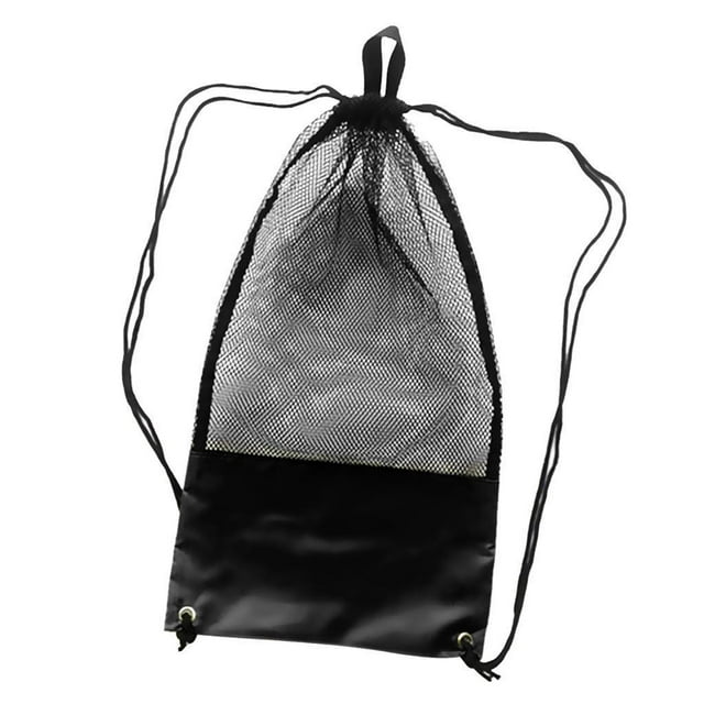jinwen Snorkel Gear Drawstring Mesh Storage Bag black