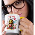 thumbnail image 2 of 3drose, Cute Bee Mine Valentine Bee Illustration, 11oz Two-tone Yellow Mug, 2 of 6