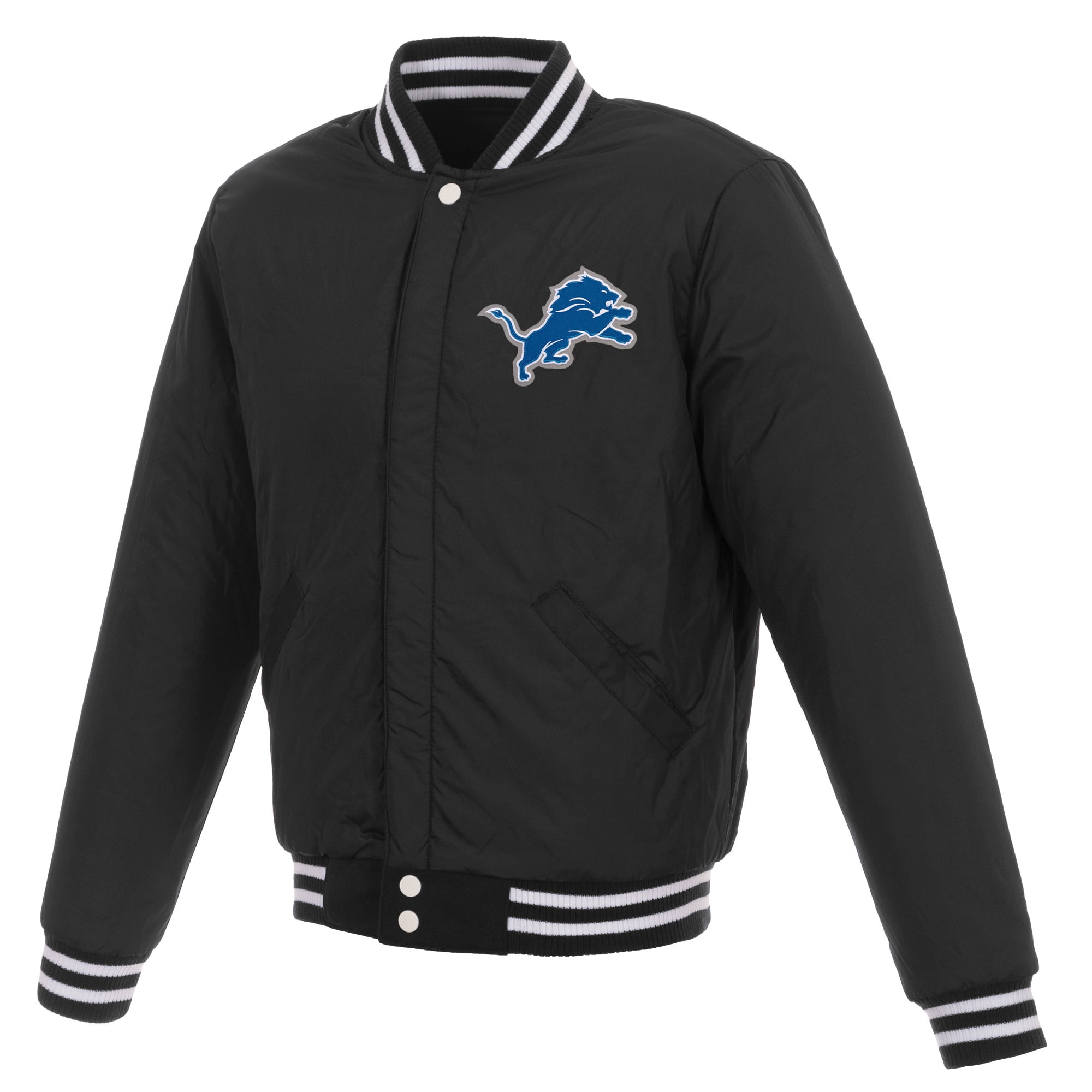 Men's NFL Pro Line by Fanatics Branded Black/White Detroit Lions Reversible  Fleece Full-Snap Jacket with Faux Leather - Walmart.com