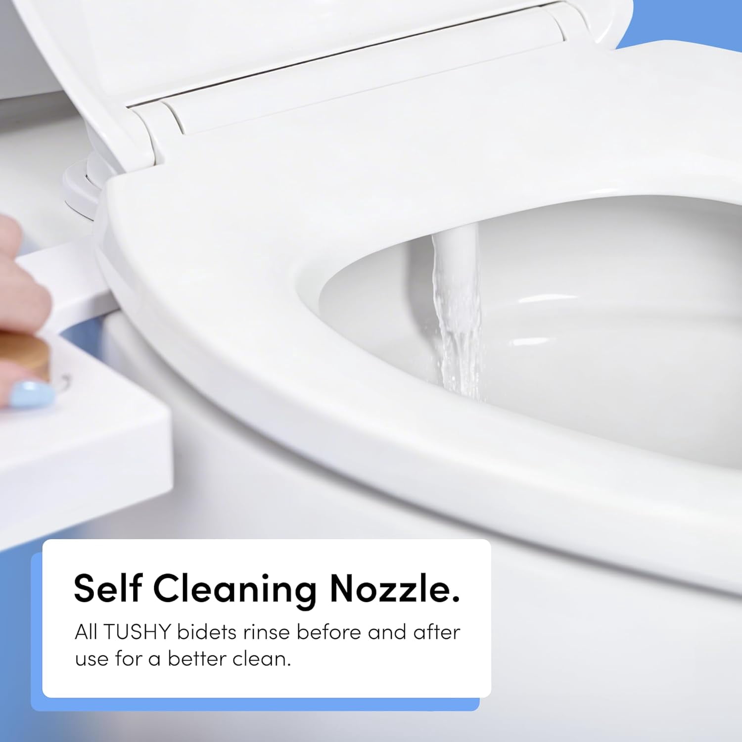 TUSHY Fresh Ultra Slim Toilet Seat Bidet Attachment, Self-Cleaning, One Size, Easy Installation, Silver