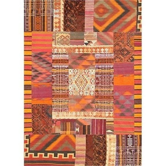 Pasargad 046901 Vintage Patchwork Wool Area Rug - 6 ft. 5 in. x 9 ft. 5 in.
