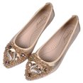 thumbnail image 2 of Zapatos Planos Vestir Bailarina Boda Mujer Punta Puntiaguda Diamante Imitación, 2 of 9
