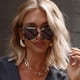 thumbnail image 2 of Gafas de Sol DIFF Bella Cuadradas Grandes en Crema con Estilo Carey para Mujer, 2 of 9