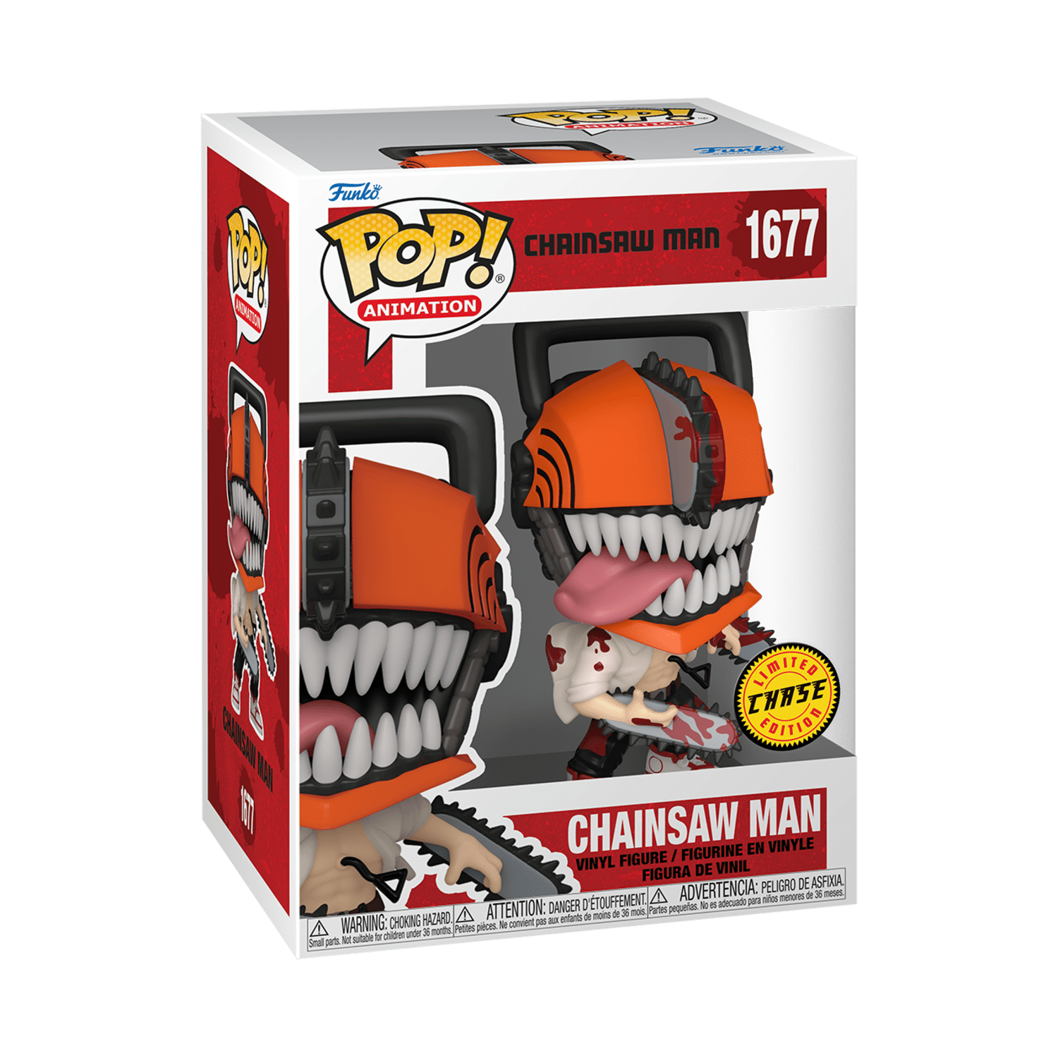 Funko POP! Animation- Chainsaw Man - Chainsaw Man with Possible Chase (Bloody) Collectible Vinyl Figure
