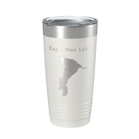 

Eagle Nest Lake Map Tumbler Travel Mug Insulated Laser Engraved Coffee Cup New Mexico 20 oz White