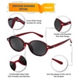 thumbnail image 3 of Gafas de Sol FEISEDY Retro Ovaladas para Mujer Años 90 Transparentes Rojas, 3 of 7