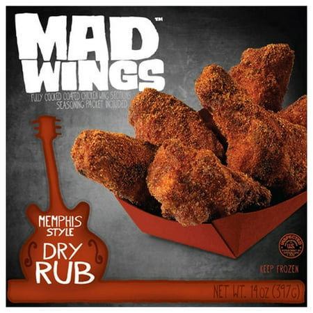 Mad Wings Memphis Style Dry Rub Chicken Wings, 14 oz