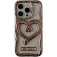 thumbnail image 6 of Designed for iPhone Case,Cute Wave Electroplating Frame with Loveheart Kickstand Camera Lens Protection Shockproof Protective Cover Phone Case (iPhone 15 Pro Max,Grey), 6 of 6