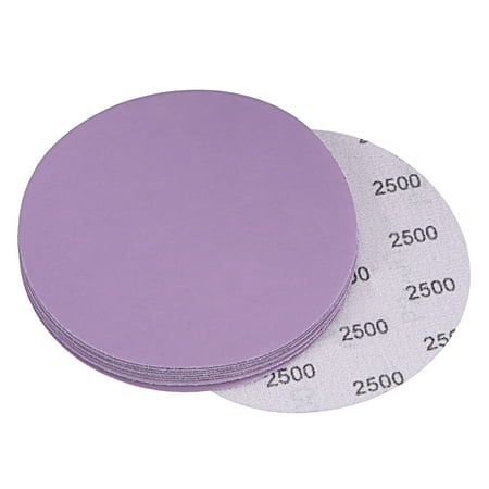 

10 Pack 5-Inch Purple Sanding Discs 2500 Grits Hook & Loop Professional Aluminum Oxide Sandpaper