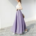 thumbnail image 6 of Sngxgn Women's Basic Versatile Stretchy Flared Casual Midi Skater Skirt(Purple,S), 6 of 8