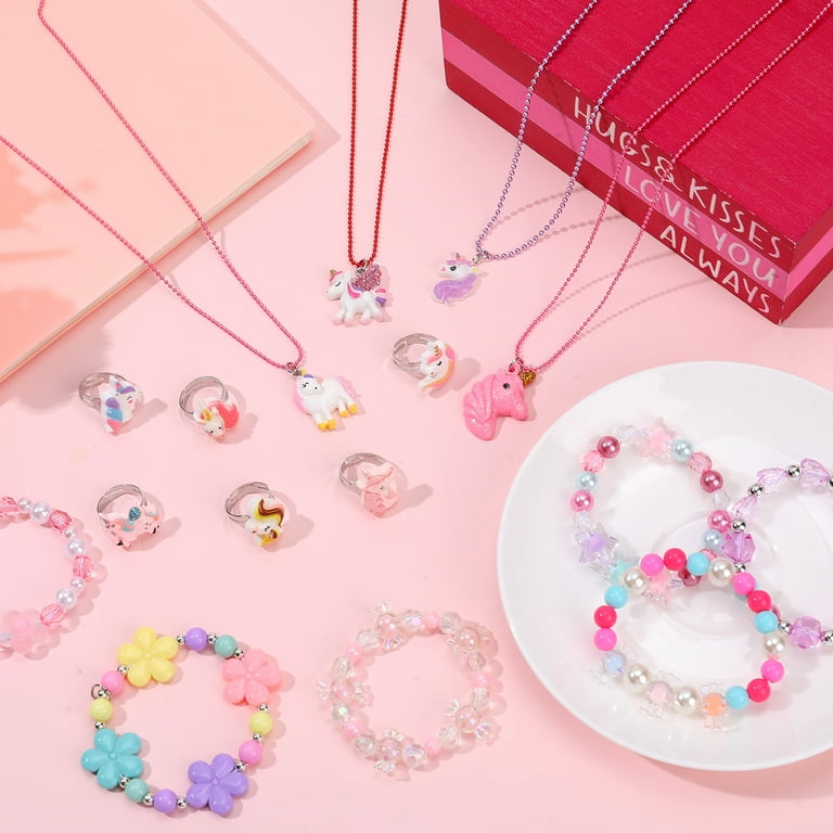 sixwipe 32 Pcs Little Girl Jewelry Set, Kids Jewelry for Toddler