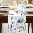 thumbnail image 3 of Table Runners 72 Inches Long Dress Scarves, Spring Blue Floral Farmhouse Kitchen Table Runner, Coffee Tablerunners, Country Garden Wildflowers Botanical 14x72 Inch, 3 of 9