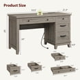 thumbnail image 2 of Rustic Grey Charging Functional Computer Desk, 2 of 8