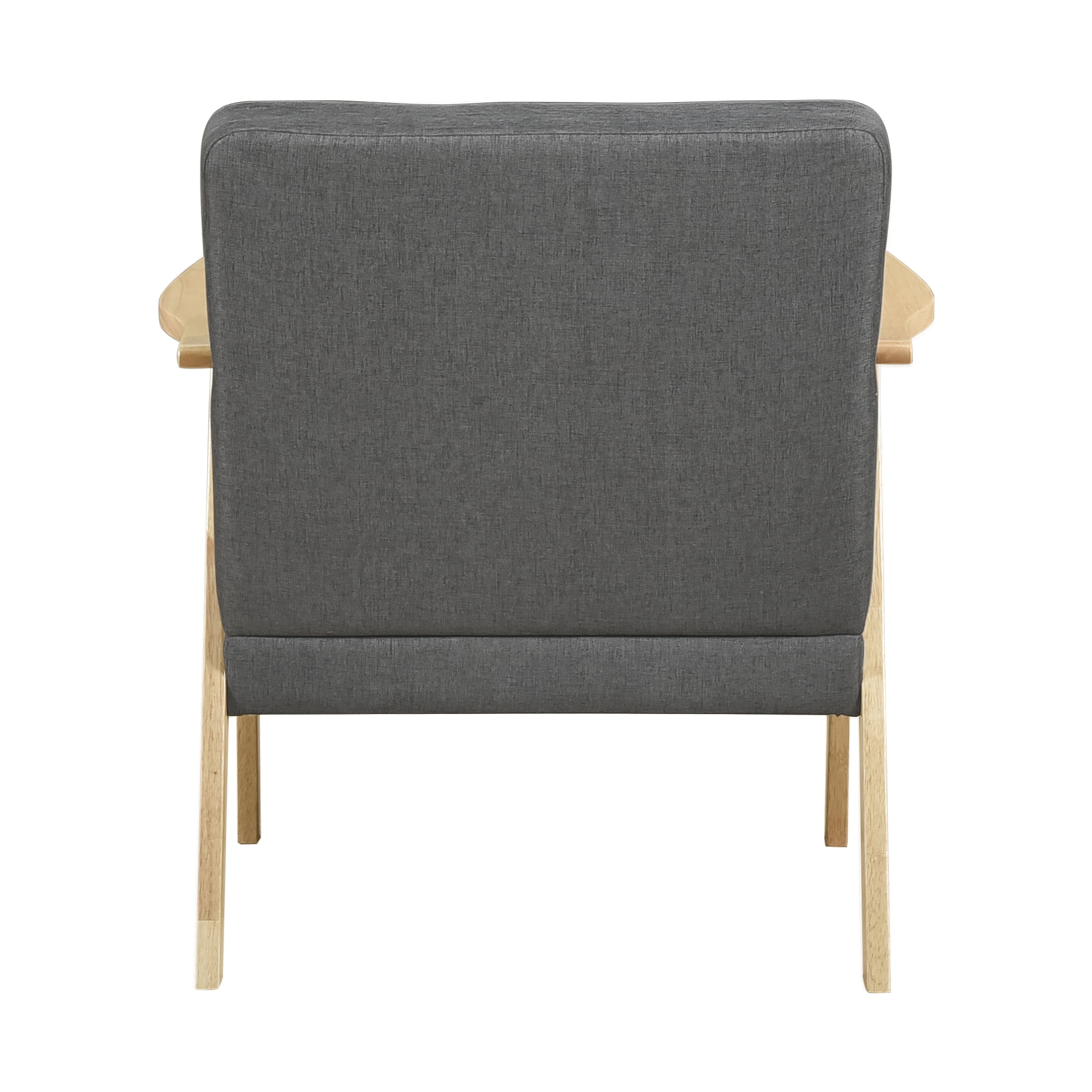 OakvillePark Harrowveil Textured Fabric Accent Chair, Dark Gray/Natural Wood
