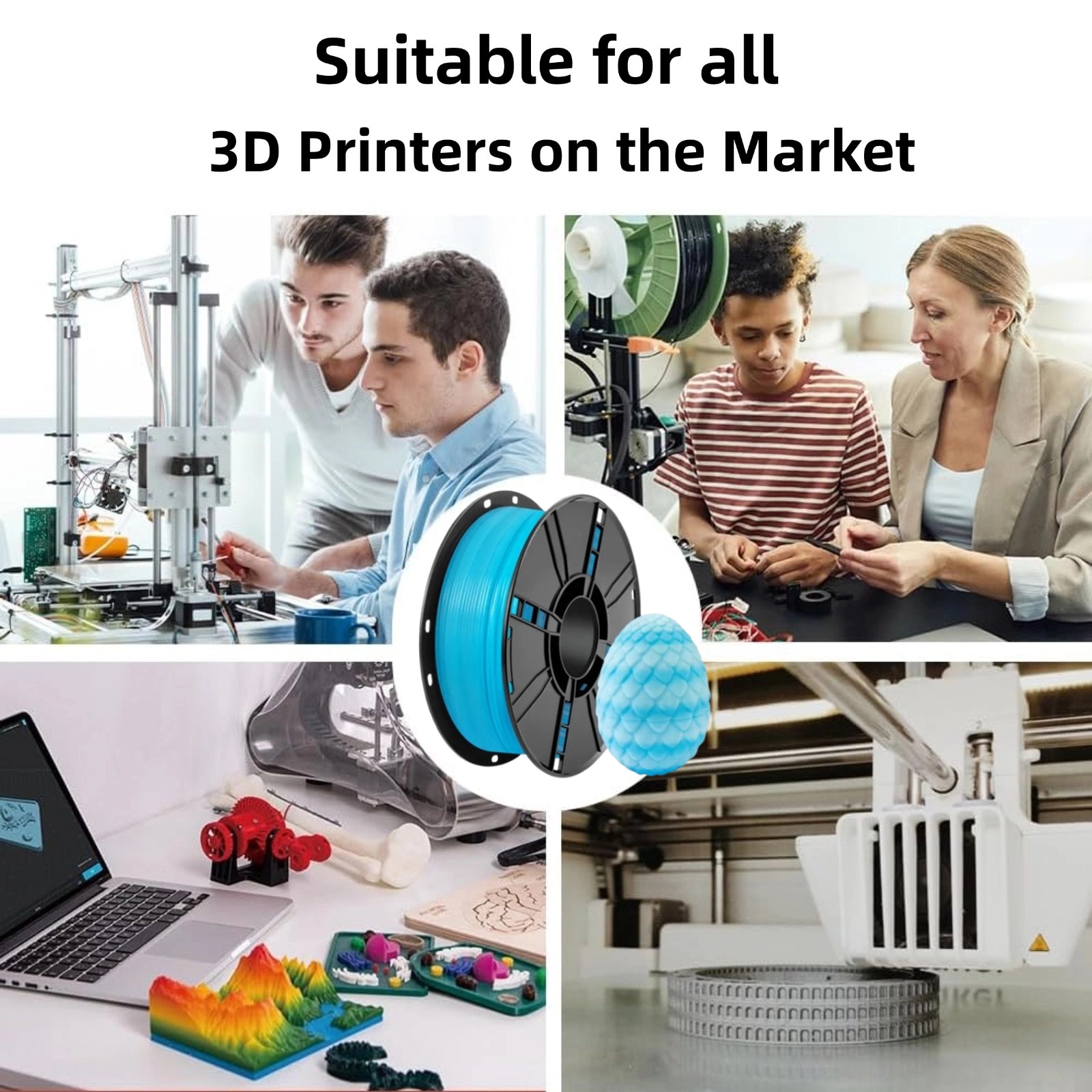 Crystal PLA 3D Printer Filament 1.75mm, Dimensional Accuracy +/- 0.02 mm, 1KG Spool (2.2lbs) Fits Most FDM 3D Printers