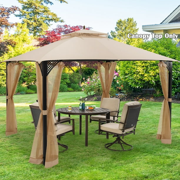 トップス CONP Double-Layer Hollow Top Amazon.com: OUTLANE 10x10ft Gazebo, Hardtop Double Roof