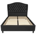 thumbnail image 3 of Lit plateforme Valencia double touffeté en tissu noir, 3 of 3