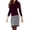 Red, variant on XDZJLR Womens Dresses Houndstooth for Fashion Stitching Long Sleeve V Neck Business Outfits for Work Clothes Skirt