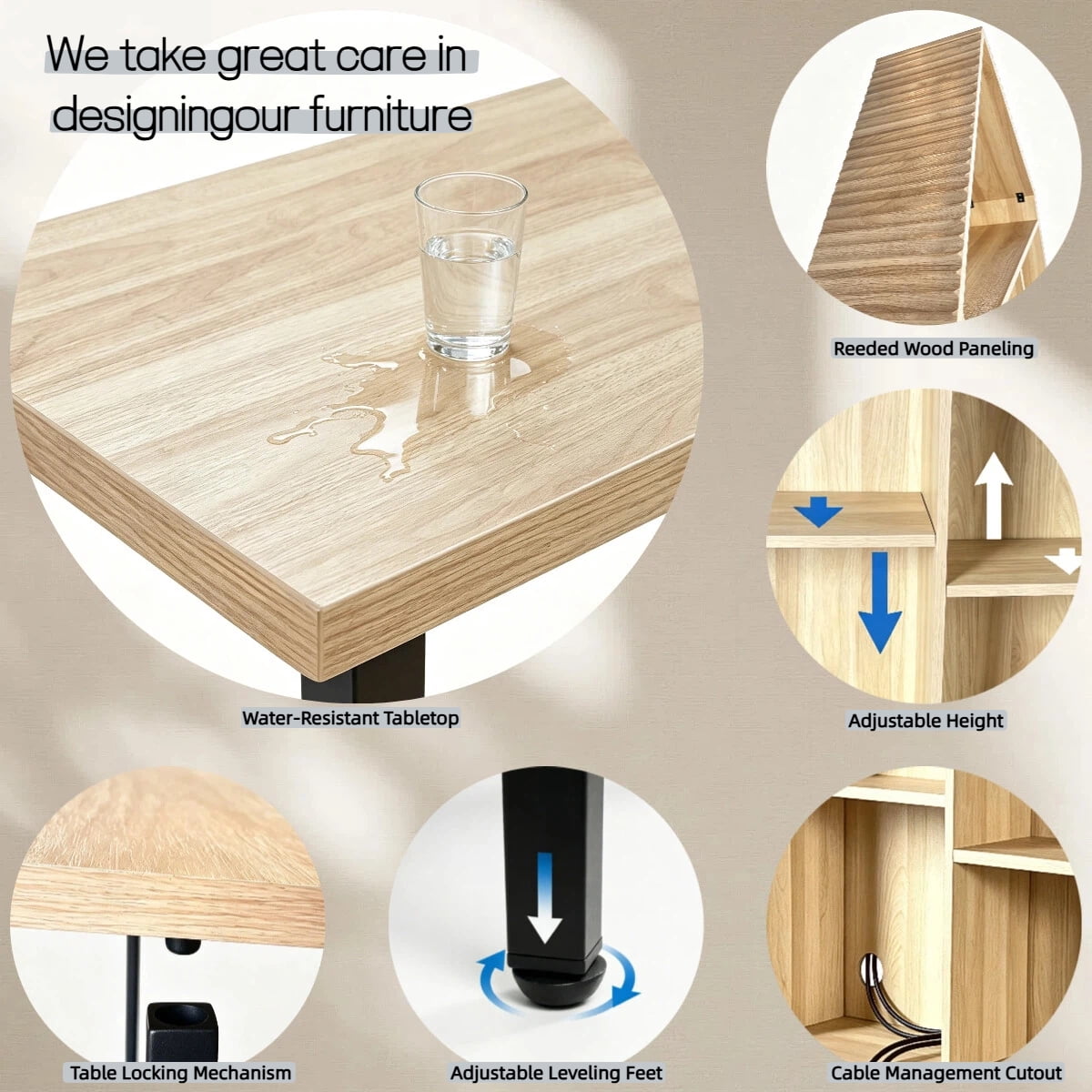 Folding Desk with Storage Cabinet,Convertible Hideaway Desk to Bookshelf, Space-Saving Wall Mount Table for Home Office, Craft, Vanity, Small Spaces