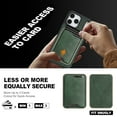 thumbnail image 4 of For iPhone 17 Pro Max Wallet Case Magnetic Card Holder, Compatible with Magsafe, RFID Blocking 2 in 1 Detachable Kickstand Back Flip Vintage Leather Shockproof Case for Women Men,Green, 4 of 10