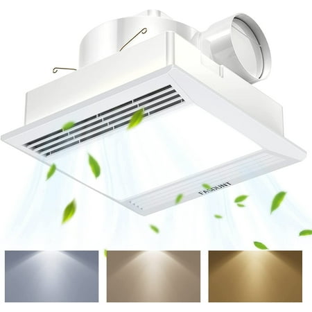 

Bathroom Exhaust Fan Ultra Quiet 1.0 Sones Bathroom Ceiling Vent Fan with 3 Adjustable Colors Lights 110 CFM Bath Ventilation Fan with Light Combo Fits for Home Bath Office Hotel 105 sq. ft.