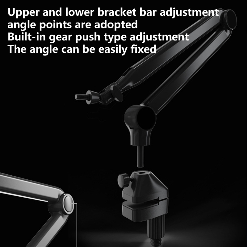 Desktop Boom Arm Mic Stand Height Adjustable Rack C Clip Mount Holder for Office