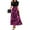Hot Pink-JSX6, variant on Women's Summer Wrap Maxi Dress Casual Boho Floral Crew Neck Short Sleeve Ruffle Hem Split Beach Long Dresses Army Green S