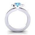 thumbnail image 4 of 2.35 Carat Elegant Oval Cut Blue Topaz & Garnet Gemstone Bridal Ring for her Solid 18K White Gold Size 11.5 by Diamond-Capitals, 4 of 8