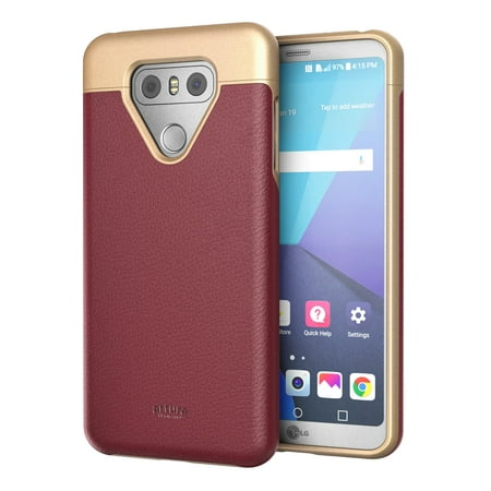 LG G6 Premium Vegan Leather Case - Artura Collection By Encased (Mulberry (Best Keyboard For Lg G6)