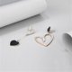 thumbnail image 2 of Asymmetrical Mismatched Heart Stud Earrings for Women Dangling Love Drop Dangle Gold & Rose Gold Acrylic Trendy Big Long Teacher Fun Costume Jewelry Q, 2 of 5