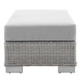 thumbnail image 4 of Modway Conway Modern Rattan & Fabric Outdoor Ottoman in Light Gray, 4 of 5