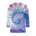 thumbnail image 5 of hxobax Womens Tie Dye Tee Shirts Sexy Cold Shoulder 3/4 Sleeve Tunic Basic Tshirt Summer Tops Blouse, 5 of 5
