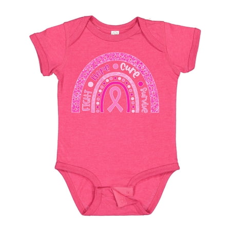 

Inktastic Breast Cancer Awareness Rainbow Fight Hope Cure Survive Gift Baby Boy or Baby Girl Bodysuit