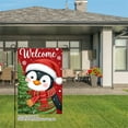 thumbnail image 3 of JOOCAR Welcome Penguin in Santa Hat Garden Flag for Winter Christmas Home Outdoor Garden Yard Door Decor 12x18 inch, 3 of 5